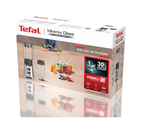Tefal Minimix, 400 W, hopea - Tehosekoitin + take-away-pullo