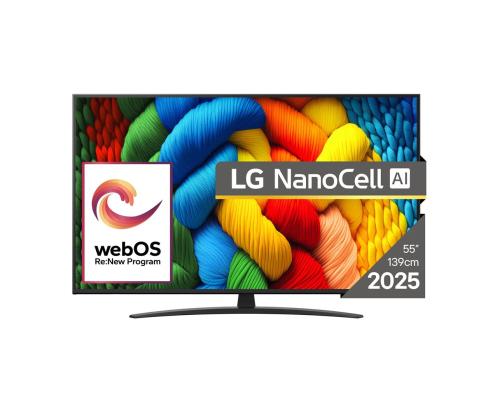 LG NANO81 AI, 55'', LED LCD, NanoCell, musta - Televisio