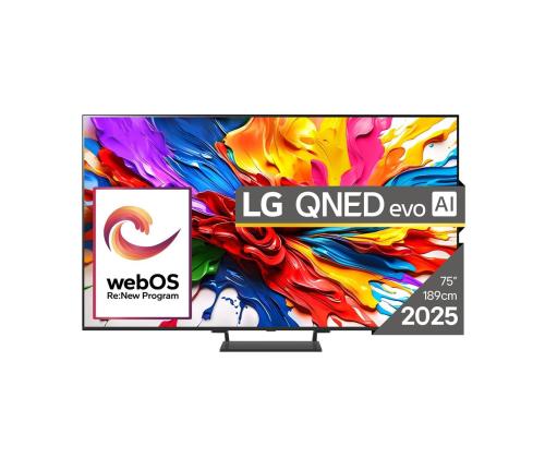 LG QNED93 evo AI, 75'', 4K UHD, QLED, Mini LED, musta - TV-laite