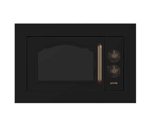 Gorenje, 23 L, 800 W, musta/musta - Integroitu retro-mikroaaltouuni, jossa on grilliritilä