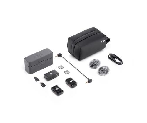 DJI Mic 2 (2 TX + 1 RX + latauskotelo) - Ohjausvapaa mikrofonijärjestelmä