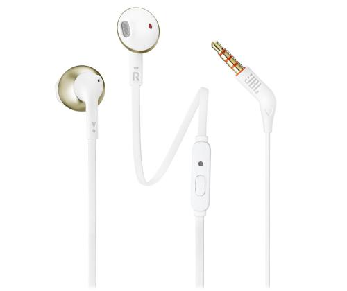 JBL Tune 205, valkoinen/kultainen - In-ear kuulokkeet