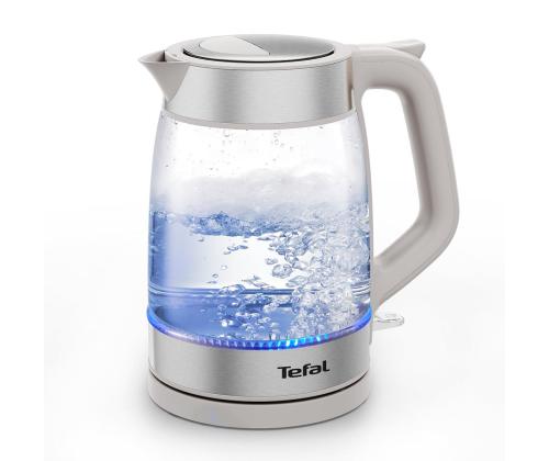 Tefal, 1,7 L, harmaa - Lasinen vedenkeitin