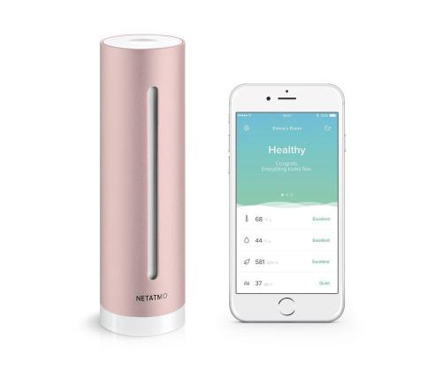 Netatmo Smart Indoor Air Quality Monitor, ruusukulta - Älykäs sisäilman laatumittari