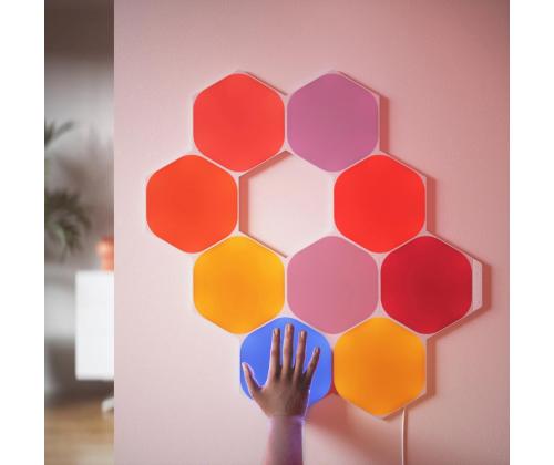 Nanoleaf Shapes Hexagons, 9 paneelia, valkoinen - Älykäs kevyt aloitussarja