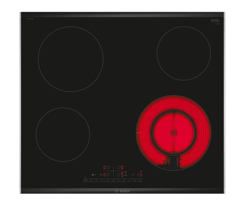 Bosch, leveys 60,6 cm, teräsrunko, musta - Integroitu keraaminen liesi