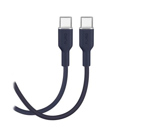 Puro Soft, USB-C / USB-C, 1,5 m, tummansininen - Kaapeli