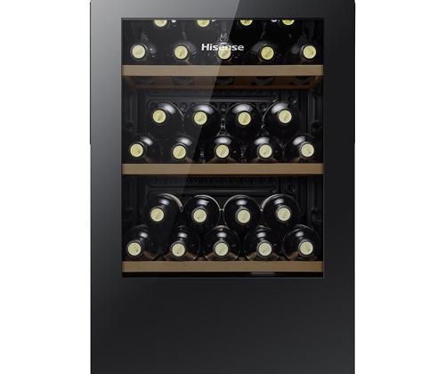 Hisense, kapasiteetti: 30 pulloa, musta - Viinijääkaappi