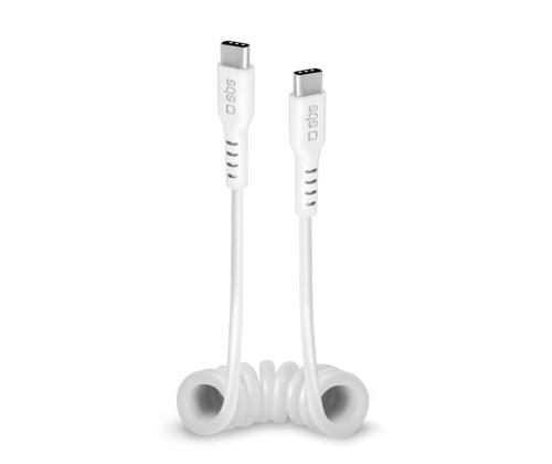 SBS-latauskaapeli, USB-C - USB-C, valkoinen - Kaabel