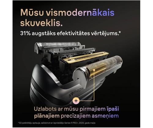 Braun Series 9 Pro+ Wet & Dry, 6-osainen SmartCare-keskus ja PowerCase-matkalaukku, tummanharmaa - Pardel