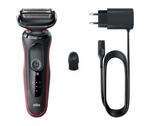 Braun Series 5, Wet & Dry, musta/punainen - Parranajokone