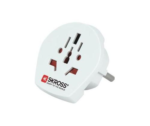 Skross Europe matkasovitin TypeE/F, valkoinen - Matkasovitin