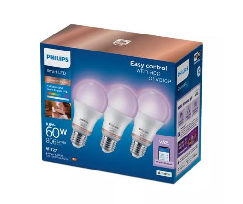 Philips Wiz Full Color Smart LED-lamppu, E27, 3 kpl, valkoinen - LED-valaisimet