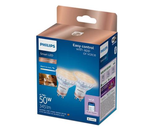 Philips Wiz Smart LED Spot, GU10, 2 kpl, valkoinen - LED-valaisimet