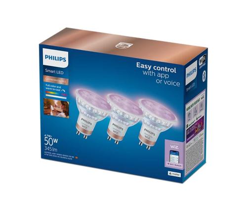 Philips Wiz Smart LED Spot Full Color, GU10, 3 kpl, valkoinen - LED-valaisimet
