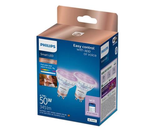 Philips Wiz Smart LED Spot Full Color, GU10, 2 kpl, valkoinen - LED-valaisimet