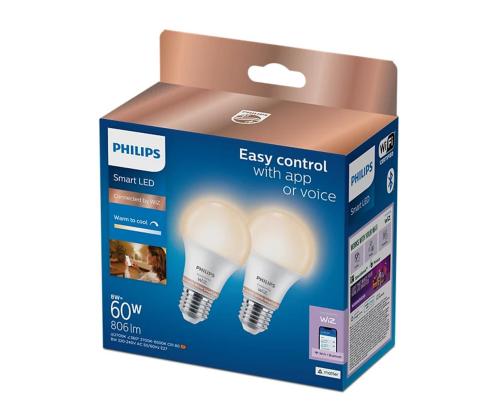 Philips Wiz Smart LED-lamppu, E27, 2 kpl, valkoinen - LED-valaisin
