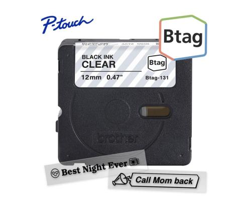 Brother Btag 131, 4m, musta/läpinäkyvä - Merkintäteippi
