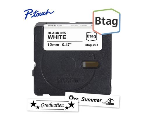 Brother Btag 231, 4m, musta/valkoinen - Tag tip
