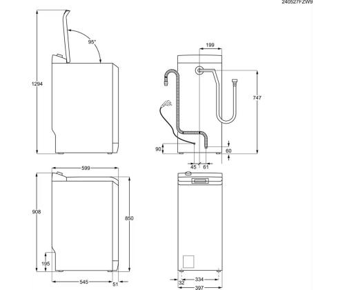 Electrolux, 7 kg, syvyys 60 cm, 1300 kierrosta minuutissa - Ylälataava pesukone