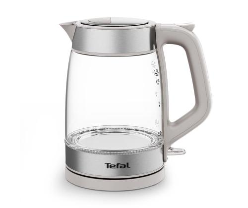 Tefal, 1,7 L, harmaa - Lasinen vedenkeitin