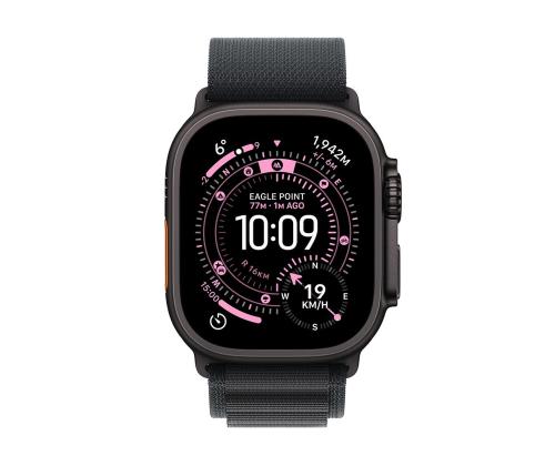 Apple Watch Ultra 3, 49 mm, Alpine Loop, Large, musta titaani / musta - Älykellot