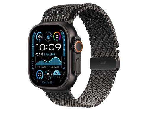 Apple Milanese Loop, 49 mm, keskikokoinen, musta titaani - Kellon hihna