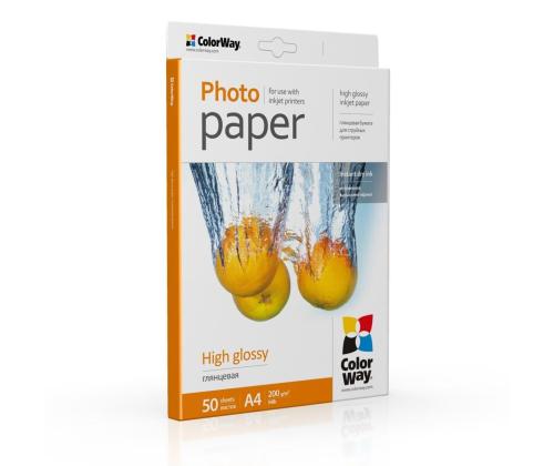 ColorWay kiiltävä valokuvapaperi, 50 arkkia, A4, 200 g/m² - valokuvapaperi