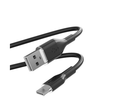 Puro Soft, USB-A / USB-C, 1,5 m, musta - Kaapeli