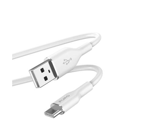 Puro Soft, USB-A / USB-C, 1,5 m, valkoinen - Kaapeli