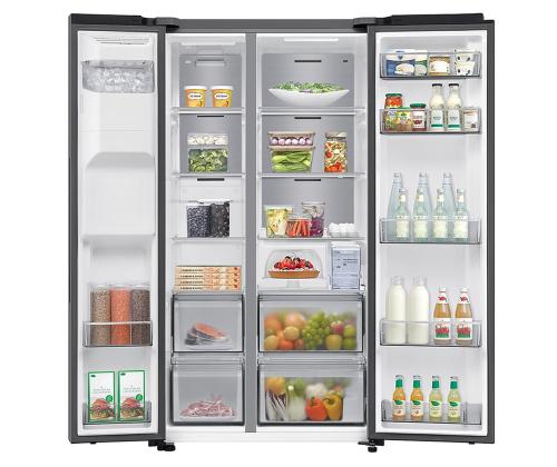 Samsung Bespoke AI, NoFrost, 640 L, korkeus 179 cm, hopea - SBS jääkaappipakastin