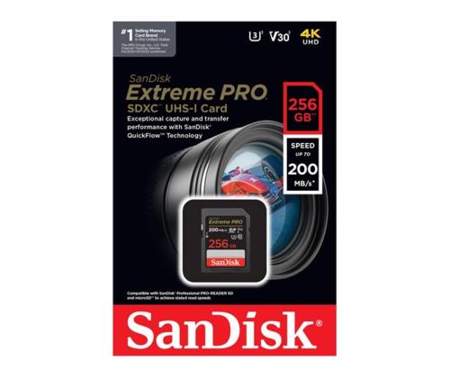 SANDISK Extreme Pro UHS-I, SDXC, 256 Gt, pakko - Mälukaart