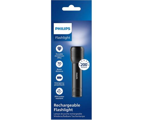 Philips Taskulamppu, 200 lm, musta - Taskulamppu