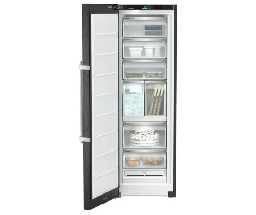 Liebherr, NoFrost, 278 L, korkeus 186 cm, musta - Pakastekaappi