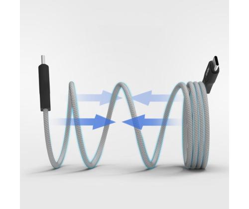 SBS USB-C - USB-C, magneettinen viimeistely, 1 m, musta - Kaapeli