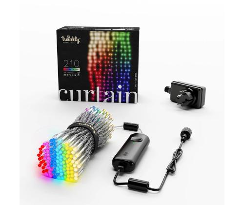 Twinkly Curtain, Jouluverho, 210 LED, IP44, musta - Älykkäät jouluvalot