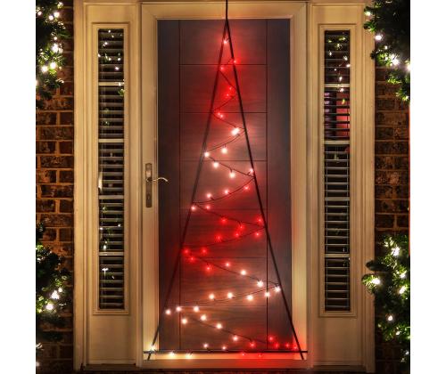 Twinkly Light Tree 2D, 100 LED, IP44, 2 m, must - Nutikas jõulupuu