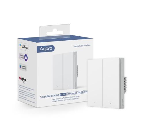 Aqara Smart Wall Switch H1, neutraalilla, 2 kytkintä - Smart seinäkytkin