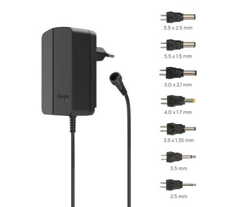 Hama Universal kytkettävä virtalähde, 1,5 A, 24 W, musta - Virtasovitin
