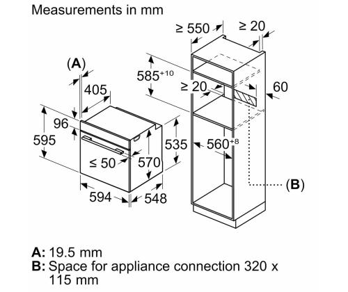 Bosch, 71 L, pyrolyyttinen puhdistus, musta - Integroitu uuni