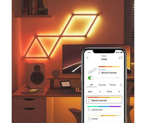 Nanoleaf Lines 60 Degrees Starter Kit, 9 linjaa - LED-valopaneelit