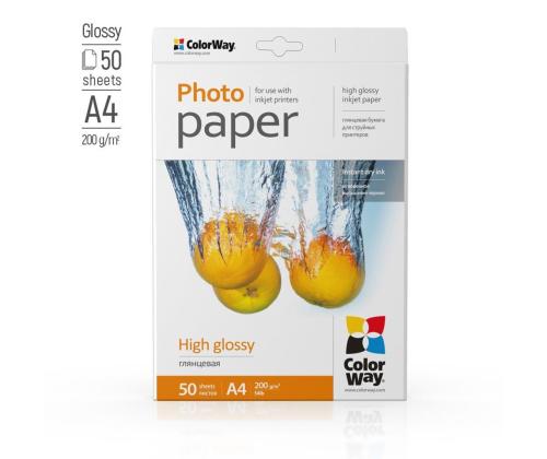 ColorWay kiiltävä valokuvapaperi, 50 arkkia, A4, 200 g/m² - valokuvapaperi