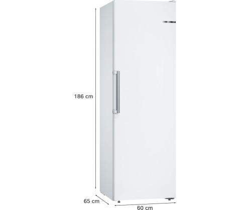 Bosch, Sarja 4, NoFrost, 242 L, korkeus 186 cm, valkoinen - Pakastekaappi