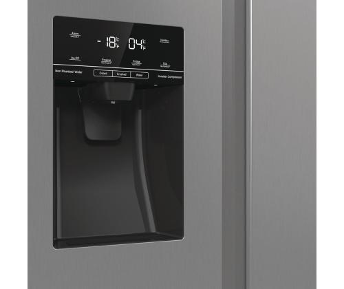 Hisense, NoFrost, 566 L, korkeus 179 cm, harmaa - SBS-jääkaappi