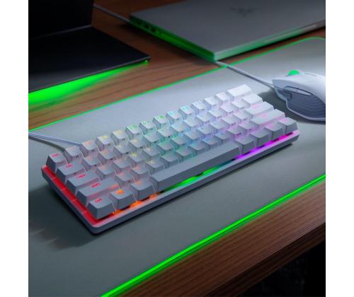 Razer Huntsman Mini Mercury Edition, Red Switch, RUS, valkoinen - Juhtmega klaviatuur