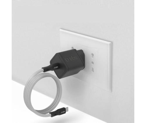 SBS USB-C - USB-C, magneettinen viimeistely, 1 m, musta - Kaapeli