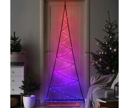 Twinkly Light Tree 2D, 100 LED, IP44, 2 m, must - Nutikas jõulupuu
