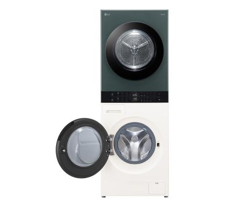 LG, 12 kg + 10 kg, syvyys 66 cm, 1400 rpm, beige/vihreä - Pesukone + kuivausrumpu - Pyykinpesukone + kuivausrumpu