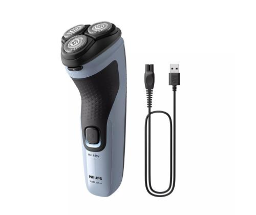 Philips Shaver 3000X Series Wet & Dry, sininen/must - Pardel