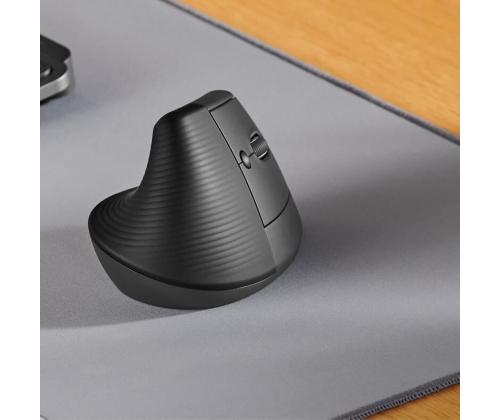 Logitech Lift Vertical Ergonomic Mouse, äänetön, musta - Langaton optinen hiiri - Langaton optinen hiiri